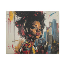 Load image into Gallery viewer, Urban Chic Canvas Art - Vibrant Female Portrait with Headphones