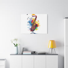 Load image into Gallery viewer, Vibrant Saxophone Art Canvas Print - Colorful Wall Decor