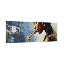 Load image into Gallery viewer, Saxophone Art Canvas, Music Lover Decor, Jazz Wall Art, Unique Gift for Musicians, Home Office Decoration, Inspirational Artwork