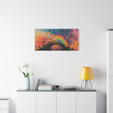 Load image into Gallery viewer, Vibrant Pet Lovers Canvas Art - Rainbow Bridge Design