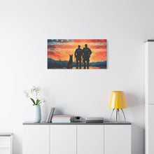 Load image into Gallery viewer, Patriotic Canvas Print - Heroes and Their Dogs - Perfect for Veterans Day and Memorial Day