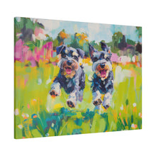 Load image into Gallery viewer, Playful Schnauzer Dogs Canvas Art