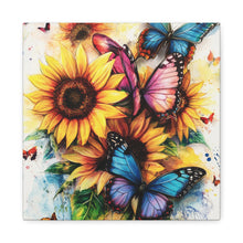 Load image into Gallery viewer, Vibrant Floral Canvas Wall Art, Butterfly Decor