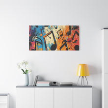 Load image into Gallery viewer, Vibrant Music Note Canvas Art - Colorful Stretched Wall Decor