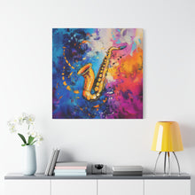 Load image into Gallery viewer, Colorful Saxophone Canvas Art - Vibrant Jazz Wall Decor