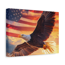 Load image into Gallery viewer, Patriotic Eagle Canvas Wall Art - 1.25" Stretched Frame