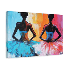 Load image into Gallery viewer, Dancing Ballerinas Canvas Wall Art, Colorful Abstract Ballet Painting, Girls Room Decor, Gift for Dance Lovers, Modern Art