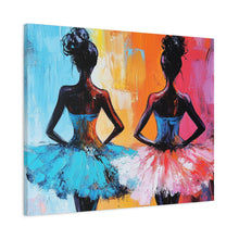 Load image into Gallery viewer, Dancing Ballerinas Canvas Wall Art, Colorful Abstract Ballet Painting, Girls Room Decor, Gift for Dance Lovers, Modern Art
