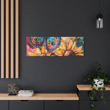 Load image into Gallery viewer, Colorful Butterfly and Sunflowers Canvas Art, Nature Wall Decor, Flower Artwork, Gift for Home, Boho Decor, Vibrant Art Print