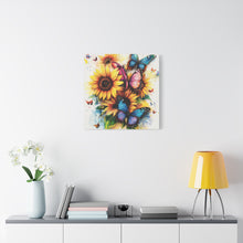 Load image into Gallery viewer, Vibrant Floral Canvas Wall Art, Butterfly Decor