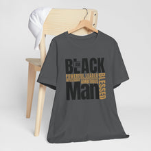 Load image into Gallery viewer, Empowering Unisex Jersey Tee - "I Am BLACK Man: Powerful Leader, Intelligent, Ambitious, Blessed"