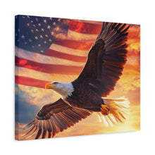 Load image into Gallery viewer, Patriotic Eagle Canvas Wall Art - 1.25" Stretched Frame