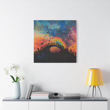 Load image into Gallery viewer, Vibrant Pet Lovers Canvas Art - Rainbow Bridge Design