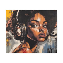 Load image into Gallery viewer, Artistic Matte Canvas Print - Stylish Woman with Headphones