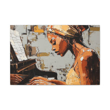 Load image into Gallery viewer, Piano Art Canvas Wall Decor, Inspirational Home Art, Music Lover Gift, Black Woman Artwork, Modern Art Print