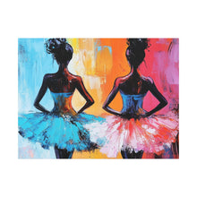 Load image into Gallery viewer, Dancing Ballerinas Canvas Wall Art, Colorful Abstract Ballet Painting, Girls Room Decor, Gift for Dance Lovers, Modern Art