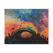 Load image into Gallery viewer, Vibrant Pet Lovers Canvas Art - Rainbow Bridge Design