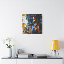 Load image into Gallery viewer, Saxophone Art Canvas, Jazz Decor, Music Lover Gift, Home Wall Art, Portrait Painting, Modern Artwork, Unique Gift Idea