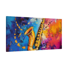 Load image into Gallery viewer, Colorful Saxophone Canvas Art - Vibrant Jazz Wall Decor