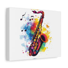 Load image into Gallery viewer, Vibrant Saxophone Art Canvas Print - Colorful Wall Decor