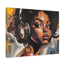Load image into Gallery viewer, Artistic Matte Canvas Print - Stylish Woman with Headphones