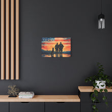 Load image into Gallery viewer, Patriotic Canvas Print - Heroes and Their Dogs - Perfect for Veterans Day and Memorial Day