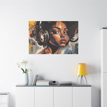 Load image into Gallery viewer, Artistic Matte Canvas Print - Stylish Woman with Headphones