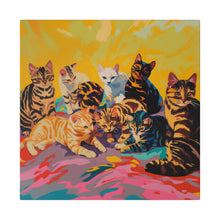 Load image into Gallery viewer, Colorful Cat Canvas Art - Vibrant Cat Portraits for Cat Lovers