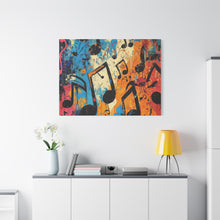 Load image into Gallery viewer, Vibrant Music Note Canvas Art - Colorful Stretched Wall Decor
