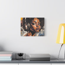 Load image into Gallery viewer, Artistic Matte Canvas Print - Stylish Woman with Headphones