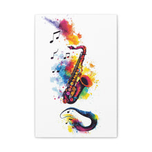 Load image into Gallery viewer, Vibrant Saxophone Art Canvas Print - Colorful Wall Decor
