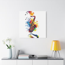 Load image into Gallery viewer, Vibrant Saxophone Art Canvas Print - Colorful Wall Decor