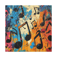 Load image into Gallery viewer, Vibrant Music Note Canvas Art - Colorful Stretched Wall Decor
