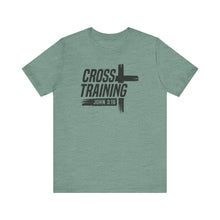 Load image into Gallery viewer, Faith Inspired Unisex Jersey Tee - 'Cross Training' with John 3:16