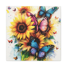 Load image into Gallery viewer, Vibrant Floral Canvas Wall Art, Butterfly Decor
