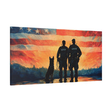 Load image into Gallery viewer, Patriotic Canvas Print - Heroes and Their Dogs - Perfect for Veterans Day and Memorial Day