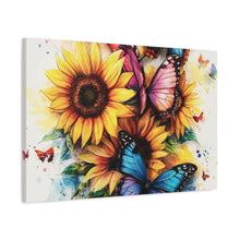 Load image into Gallery viewer, Vibrant Floral Canvas Wall Art, Butterfly Decor