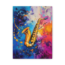 Load image into Gallery viewer, Colorful Saxophone Canvas Art - Vibrant Jazz Wall Decor