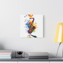 Load image into Gallery viewer, Vibrant Saxophone Art Canvas Print - Colorful Wall Decor