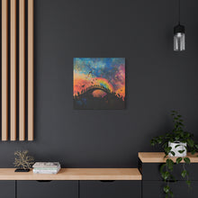 Load image into Gallery viewer, Vibrant Pet Lovers Canvas Art - Rainbow Bridge Design