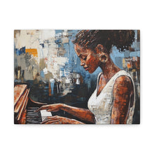 Load image into Gallery viewer, Piano Woman Canvas Art, Stylish Modern Decor, Gift for Music Lovers, Home Wall Art, Unique Artistic Playroom Decor