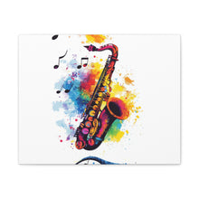 Load image into Gallery viewer, Vibrant Saxophone Art Canvas Print - Colorful Wall Decor