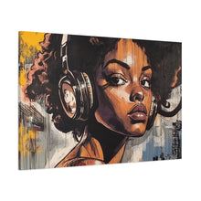 Load image into Gallery viewer, Artistic Matte Canvas Print - Stylish Woman with Headphones