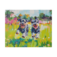 Load image into Gallery viewer, Playful Schnauzer Dogs Canvas Art