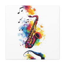 Load image into Gallery viewer, Vibrant Saxophone Art Canvas Print - Colorful Wall Decor