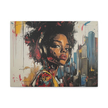 Load image into Gallery viewer, Urban Chic Canvas Art - Vibrant Female Portrait with Headphones