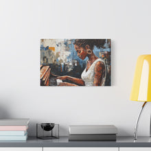 Load image into Gallery viewer, Piano Woman Canvas Art, Stylish Modern Decor, Gift for Music Lovers, Home Wall Art, Unique Artistic Playroom Decor