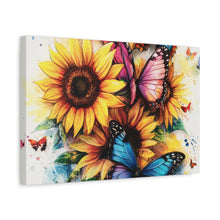 Load image into Gallery viewer, Vibrant Floral Canvas Wall Art, Butterfly Decor