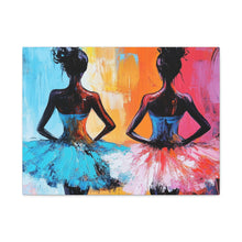 Load image into Gallery viewer, Dancing Ballerinas Canvas Wall Art, Colorful Abstract Ballet Painting, Girls Room Decor, Gift for Dance Lovers, Modern Art