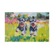 Load image into Gallery viewer, Playful Schnauzer Dogs Canvas Art